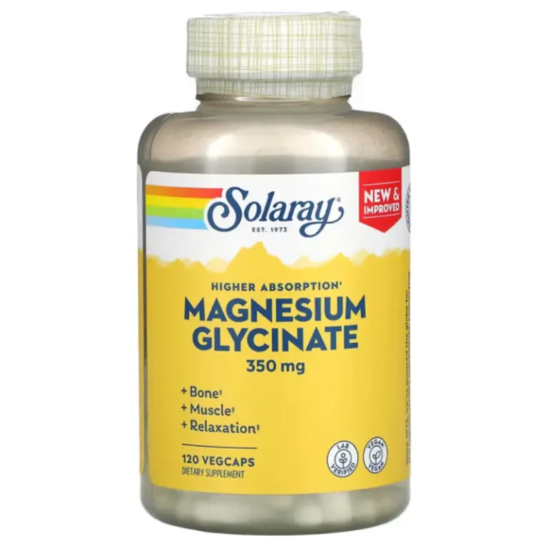 Magnésium Glycinate 350 mg à Haute Absorption  de Solaray Meilleurs complément alimentaire au Maroc